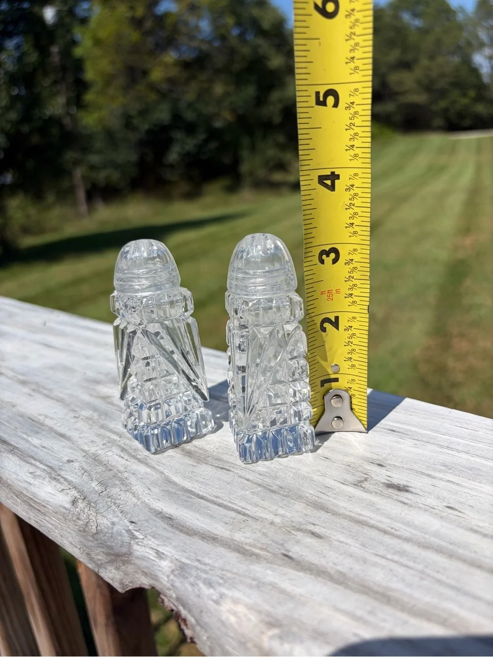 Vintage Lead Crystal Glass Salt & Pepper Shakers Western Germany